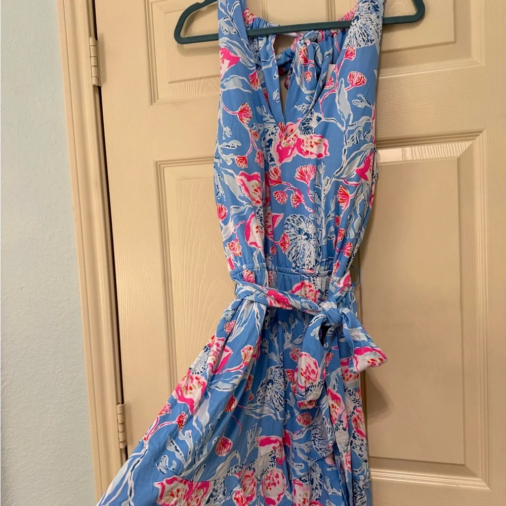 NWT Lilly Pulitzer Blue and Pink Floral Dress, XL - Picture 5 of 5